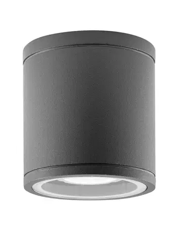 Moderní stropní svítidla NOVA LUCE venkovní stropní svítidlo CERISE tmavě šedý hliník a skleněný difuzor GU10 1x7W IP54 220-240V bez žárovky 9020061