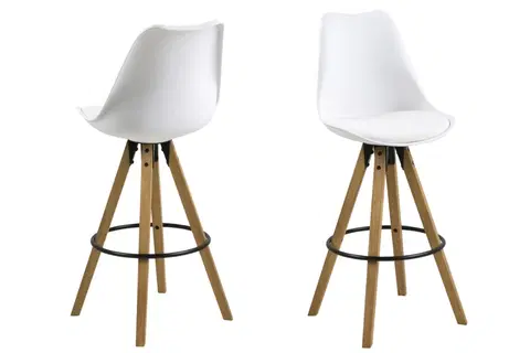 Barové židle Dkton Designová barová židle Nascha bílá-přírodní