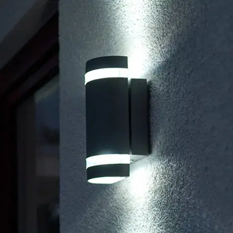 Venkovní nástěnná svítidla LUTEC Venkovní nástěnné svítidlo Focus 2 světla, antracitová barva