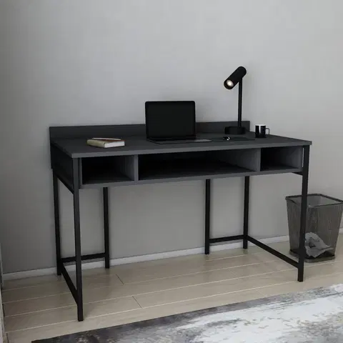 Kancelářské a psací stoly Psací stůl ALMA černý antracit
