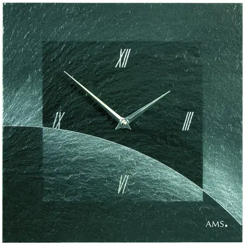 Hodiny AMS 9518 designové nástěnné břidlicové hodiny, 30 x 30 cm