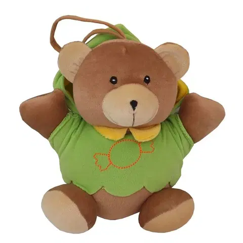 Hračky BABY MIX - Dětská plyšová hračka s hracím strojkem medvídek zelený