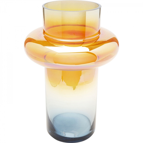 Skleněné vázy KARE Design Skleněná váza Phenom Ring - vícebarevná, 30cm