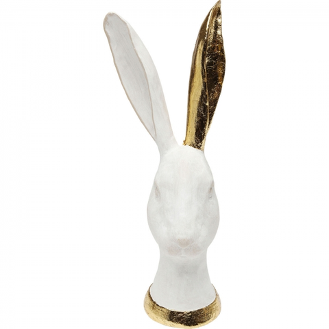Sošky zvířat KARE Design Soška Busta Zajíc se zlatým uchem 30cm