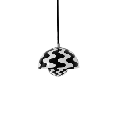 Závěsná světla &Tradition &Tradiční závěsné svítidlo Flowerpot VP10, Ø 16 cm, černá/bílá