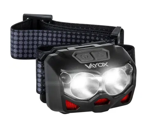 Čelovky Vayox LED Nabíjecí čelovka se senzorem 2xLED/5W/5V/3xAAA IP65 500 lm 10,5 h 1200 mAh 