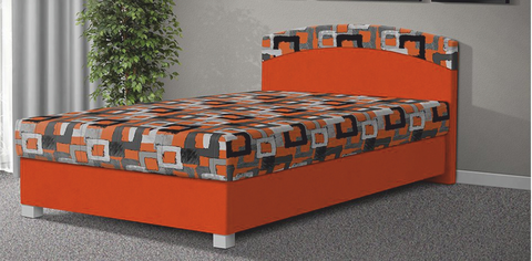 Postele Kasvo AURA (AURELIE) postel 140 černá / mega 23 oranžová