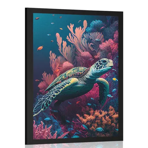 Podmořský svět Plakát surrealistická želva