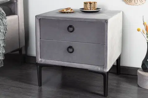 Noční stolky LuxD Designový noční stolek Gallia stříbrno-šedý