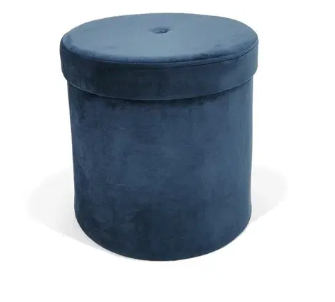 Taburety Kontrast Taburet s úložným prostorem GRAND - 36 x 36 cm - tmavě modrý