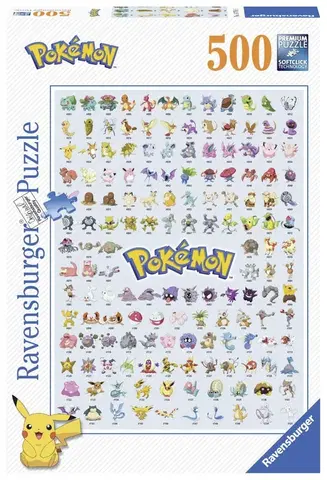 Hračky puzzle RAVENSBURGER - Prvních 151 Pokémonů 500 Dílků