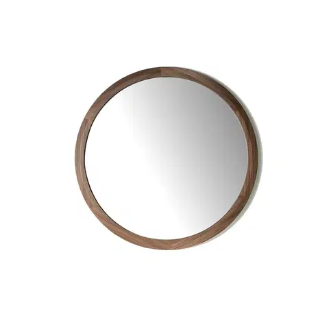 Luxusní a designová zrcadla Estila Moderní zrcadlo Vita Naturale s dřevěným rámem kulaté 90cm