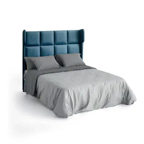 Luxusní a stylové postele Estila Moderní luxusní čalouněná postel Estoril s členitým vysokým čelem na matraci 135/150 / 180cm