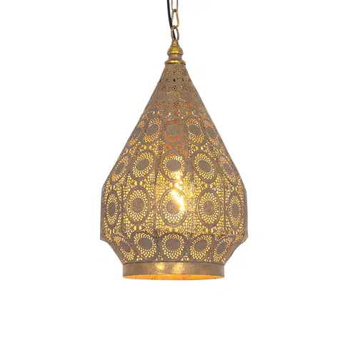 Zavesna svitidla Orientální závěsná lampa zlatá 26 cm - Mauglí