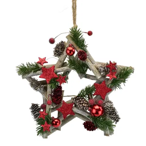 Vánoční dekorace Vánoční dekorační závěsná hvězda Cheryl, 24 x 24 cm