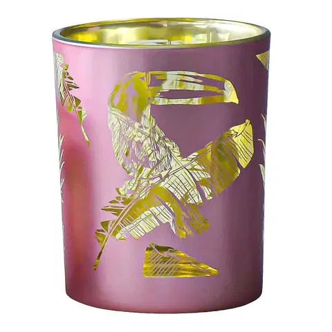 Svícny Růžový svícen na čajovou svíčku Toucan L - 10*10*12cm Mars & More XMWLTRL