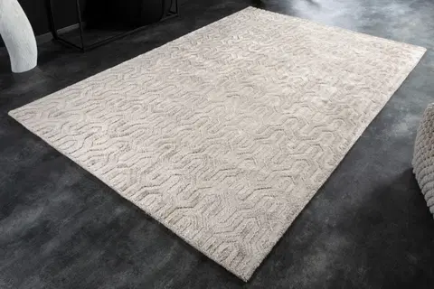 Designové a luxusní koberce Estila Elegantní designový koberec Lana obdélníkového tvaru béžové barvy s geometrickým zdobením 230cm