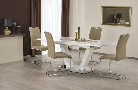 Jídelní stoly HALMAR Rozkládací jídelní stůl Visa bílý
