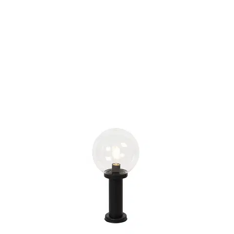 Venkovni stojaci lampy Stojací venkovní lampa černá s čirou koulí 50 cm IP44 - Sfera