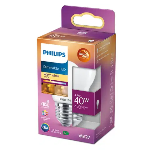 Stmívatelné LED žárovky Philips Philips LED Classic WarmGlow E27 P45 3,4W matná