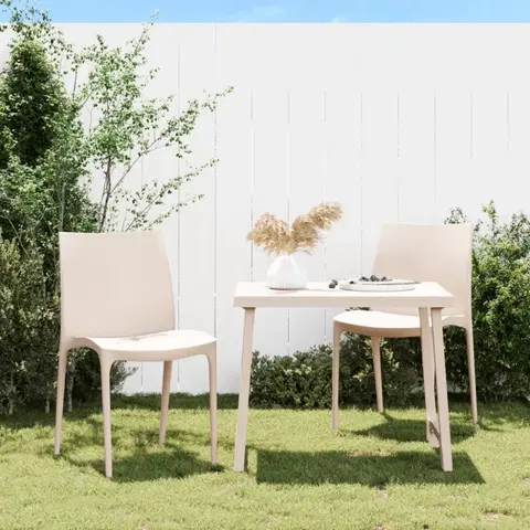 Zahradní židle Zahradní židle 2 ks krémové 50 x 46 x 80 cm polypropylen
