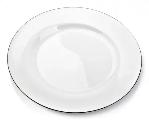 Talíře Affekdesign Porcelánový talíř SIMPLE mělký bílý