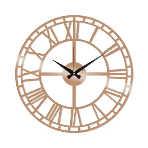 Hodiny Wallity Dekorativní nástěnné hodiny Pulos 48 cm měděné