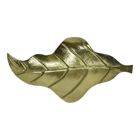 Podnosy a tácy Zlatý dekorační kovový podnos / miska ve tvaru listu Banana- 36*18*3cm Mars & More HEBGBA