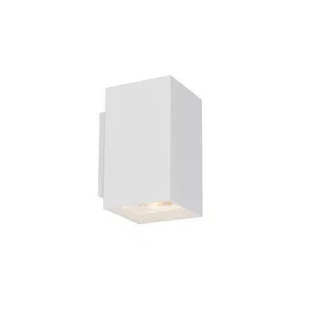 Nastenna svitidla Moderní nástěnná lampa čtvercová bílá - Sandy