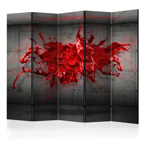 Paravány Paraván Red Ink Blot Dekorhome 225x172 cm (5-dílný)