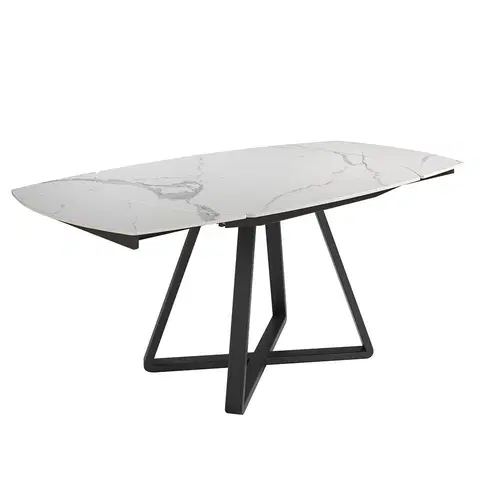 Designové a luxusní jídelní stoly Estila Moderní rozkládací jídelní stůl Urbano bílý mramor 120-178cm