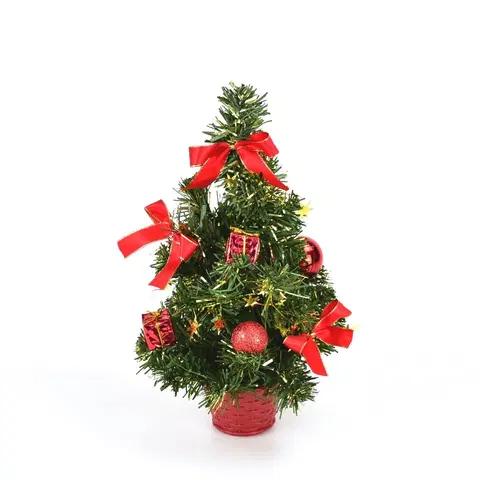 Vánoční dekorace Vánoční stromek zdobený Lisa červená, 30 cm
