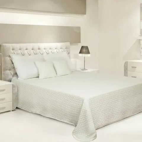 Přikrývky Matex Přehoz na postel Carmen krémová plástve, 220 x 240 cm