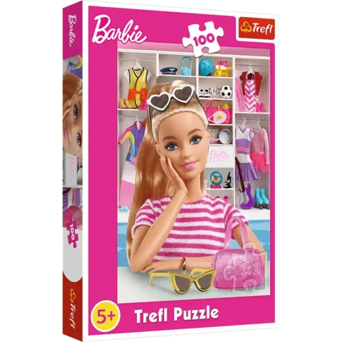 Hračky puzzle TREFL -  Puzzle 100 dílků - Seznamte se s Barbie / Mattel, Barbie