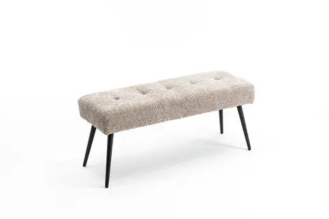 Stylové a luxusní lavice Estila Moderní designová lavice Soreli s buklé čalouněním v šedo béžovém odstínu greige 100 cm