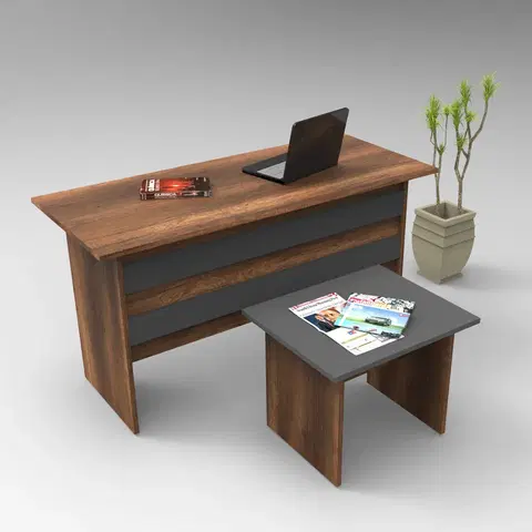 Kancelářské a psací stoly Set kancelářského nábytku VO8 ořech antracit