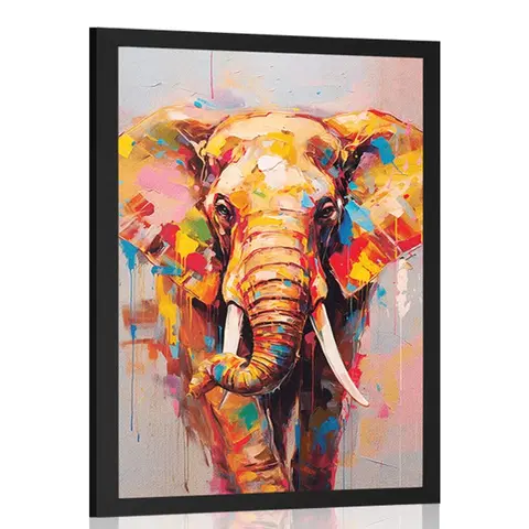 Zvířata Plakát stylový slon s imitací malby