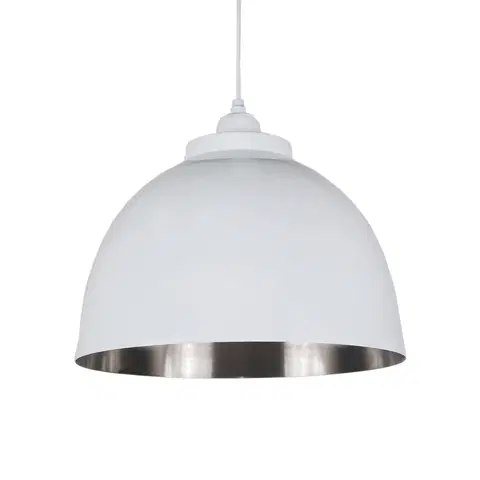 Svítidla Bílé závěsné kovové světlo Capri - Ø 32*22 cm Collectione 8502211543281