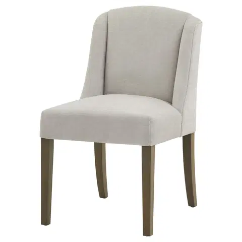 Luxusní jídelní židle Estila Luxusní moderní jídelní židle Lucia s čalouněním v oblačné šedé barvě s dřevěnými nožičkami 52 cm