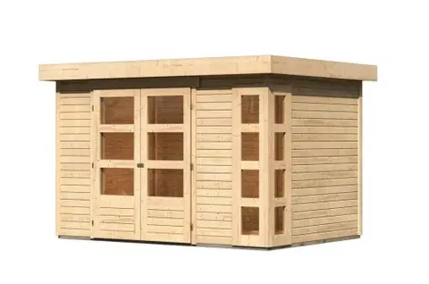 Dřevěné plastové domky Dřevěný zahradní domek KERKO 4 Lanitplast Přírodní dřevo