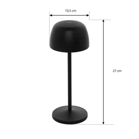 Venkovní osvětlení terasy Lindby Nabíjecí stolní lampa LED Lindby Arietty, černá, sada 3 kusů