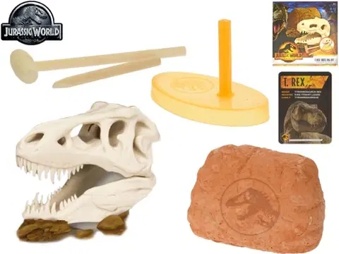 Hračky MIKRO TRADING - Jurský svět sada vytesej si dinosauří lebku s podstavcem v krabičce