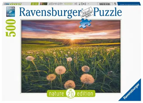 Hračky puzzle RAVENSBURGER - Pampelišky v západu slunce 500 dílků