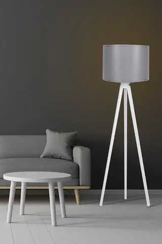 Lampy a lampičky Stojací lampa 106 šedá bílá