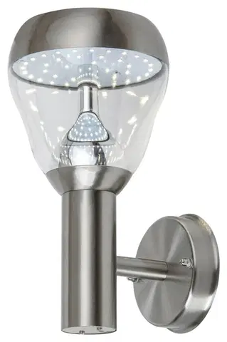 LED venkovní nástěnná svítidla Rabalux venkovní nástěnné svítidlo Amalfi LED 8W saténová chromová IP44 7919