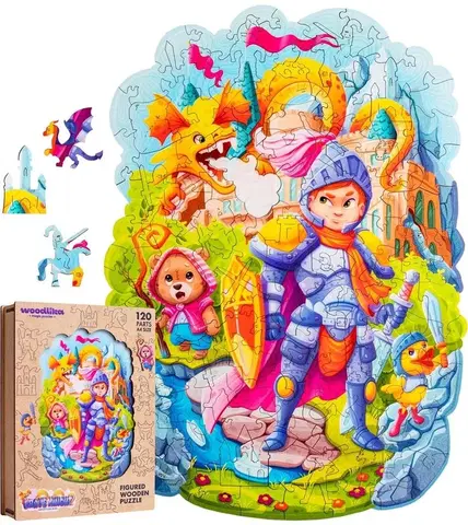 Hračky puzzle PUZZLER - Dřevěné barevné puzzle - Statečný rytíř
