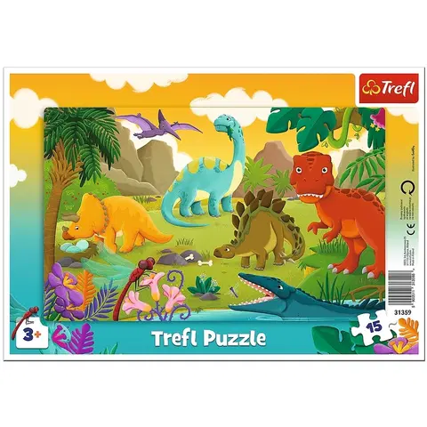 Puzzle Trefl Puzzle Dinosauři, 15 dílků