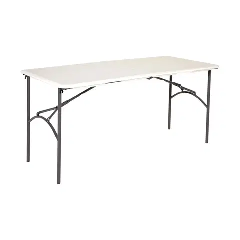 Zahradní stolky Skládací stůl 150 cm bílá / černá Dekorhome