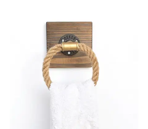 Koupelnové skříňky  Držák ručníků BORURAF 14x14 cm hnědá 