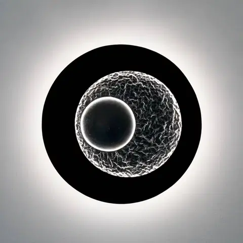 Nástěnná svítidla Holländer Nástěnné svítidlo Urano LED, hnědočernostříbrná, Ø 60 cm, železo
